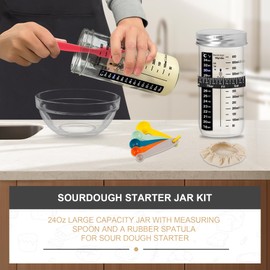 UDUK Sourdough Starter Kit, Sourdough Bread Baking Supplies Set with 2 Banneton Proofing Baskets, 24oz Sourdough Jar, Silicone Pastry Mat, Bread Sling, and Essential Tools for Artisan Bread Making