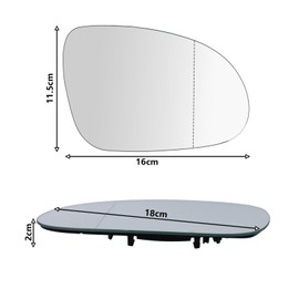 Suysion Spiegelglas Rechts Beheizbar Asphärisch Passend für VW Golf MK5 2003–2008 Jetta 5 2005–2010 Passat B6 2007–2011 Außenspiegel Glas Ersatz Beifahrerseite mit Trägerplatte