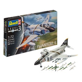 Revell Modellbausatz Flugzeug 1:72 - F-4J Phantom II im Maßstab 1:72, Level 3, originalgetreue Nachbildung mit vielen Details, 03941, 10 Jahre to 99 Jahre