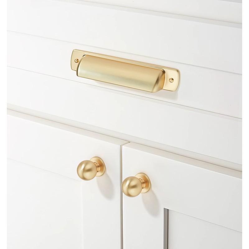 khtumeware 6 Pack 5 Inch(128mm) Kitchen Cabinet Handles Brushed Gold,Brushed