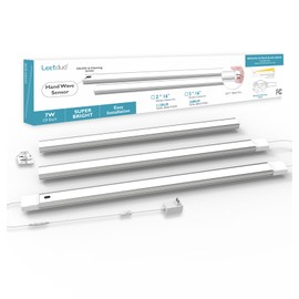 Leetdud Motion Activated Under Cabinet Lights Plug in,16 Inch 3 Pcs Hand Wave Motion Sensor ON/Off Dimmable, Ultra Thin 4000k Linkable Under Cabinet Lighting for Kitchen, Counter, Shelf, Desk, Sink