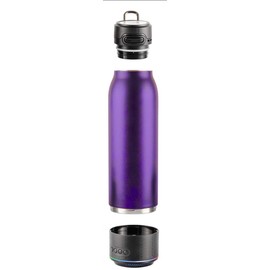 Ultimaxx Vacuum Insulated Premium Water Bottle with Rechargeable Bluetooth Speaker - Steel Double Wall Design + Lights, Convenient drinking spout, Lid Lock, and Carry Handle (700ml/23.6 oz) Purple