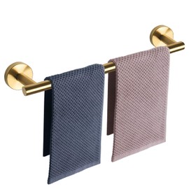 NearMoon Bathroom Towel Bar, Bath Accessories Thicken Stainless Steel Shower Towel Rack for Bathroom, Towel Holder Wall Mounted (1 Pack, Brushed Gold, 24 Inch)