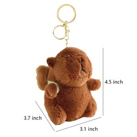 WALXINK Capybara Cute Plush Keychains with Panda Backpack for Women Girls Gifts Charms for Bag Purse Handbags Car Keys Cute Stuff Handbag Accessory ﻿