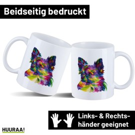 Huuraa Tasse Chihuahua Colorful Geschenk 330ml Weiß Chihuahua Präsent