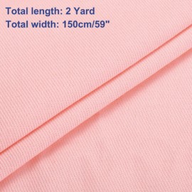 MECCANIXITY 12OZ Denim Fabric, 59 Inch Cotton Denim Material 2 Yard by the Yard for Sewing Quilting Clothes Fabric DIY Craft, Light Pink