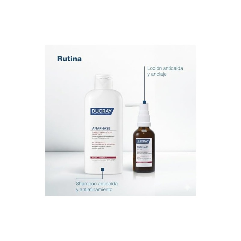 DUCRAY Anaphase Shampoo Anticaída y Afinamiento para Caída Crónica, Fortalece