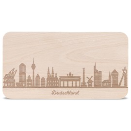 Breakfast Board Germany with Skyline Engraving – Bread Board & Gift for Germany City Lovers & Fans – Also Ideal as a Souvenir