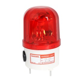 Rotary Operational Lamp, Red, AC110V, 3-Point Fixed Screw Type, Sounds, Factories, Construction Sites, Warning Light, Safe, Induction, Security Prevention, Simple Connection, DIY (Red)