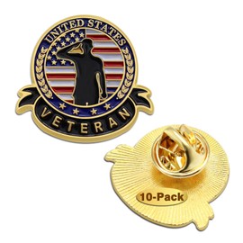 10 Pcs US Veteran Day Decorations Pins– Patriotic American Flag Pins Memorial Day Military U.S. Army Marine Corps Air Force Navy Lapel pin