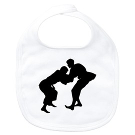Huuraa Baby Lätzchen Judo Silhouette Geschenk White Bio Baumwolle Judo Präsent