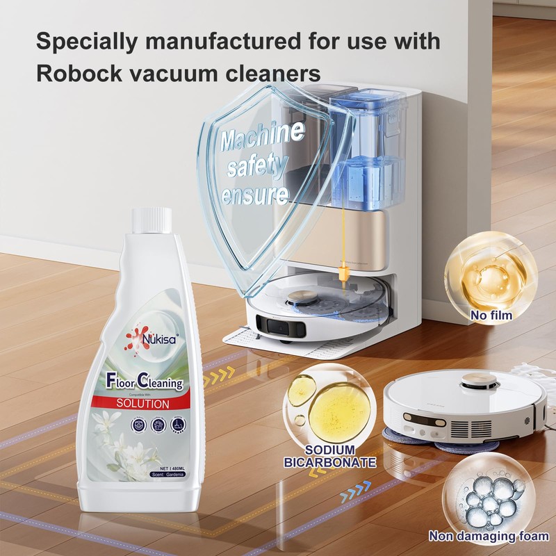 Nukisa Gardenia Scent Floor Cleaning Solution Compatible With Roborock Robot
