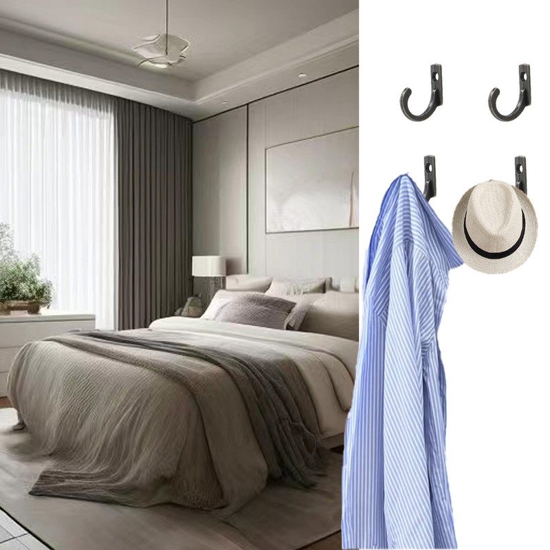 sundrerfect Set of 20 Black Zinc Alloy Wall Hooks 24x17mm