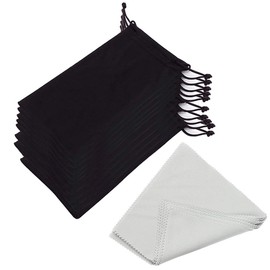 EKdirect Pack of 10 Microfibre Glasses Bag Sunglasses Bag and 10 Glasses Cloth