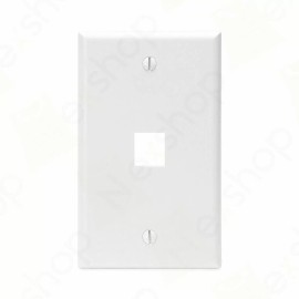 Unbranded Wall Plate 1 Port White Keystone Jack for RJ45 HDMI, USB, A/V Connectors