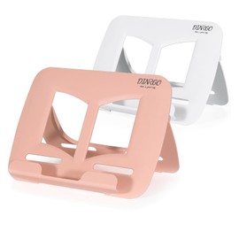 Book Stand - Adjustable & Portable Document Holder for Kitchen, Reading, Desk, Supporting Cook Books, Music Books, iPads, Laptops with Multiple Positions and Page Clips, Stylish & Sturdy