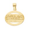 14k Real Solid Yellow Gold Last Supper Pendant, Dainty Two