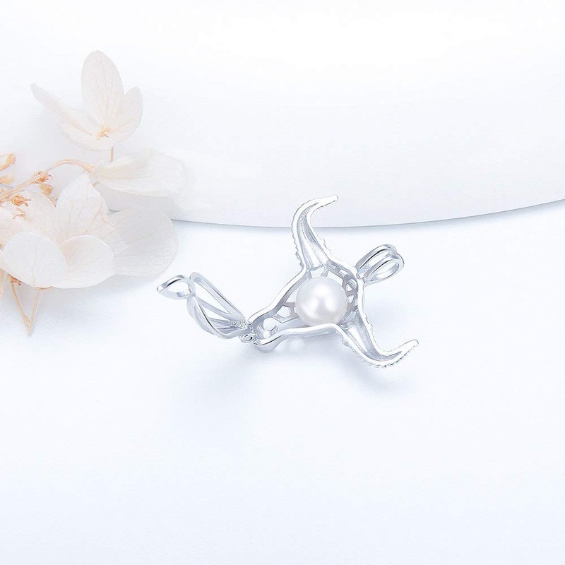 Bull Cage Pendants for Pearl Jewelry Making Sterling Silver, Design