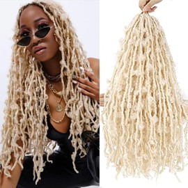 Butterfly Locs Crochet Hair 24 Inch Pre Looped Distressed Butterfly Locs Crochet Braids Soft Messy Butterfly Locs Crochet Hair Faux Locs Crochet Hair Extensions 6Packs (24Inch, 613#)