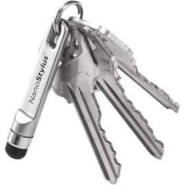 KeySmart NanoStylus - コンパクトなスマホ用タッチペン、エルゴノミックでポータブル（シルバー)