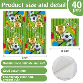 Wentsent Football Germany, Pack of 40 Football Party Disposable Napkins Table Decoration for Football World Cup European Championships