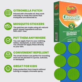 36 Parches Repelentes De Mosquitos, A Base De Citronela