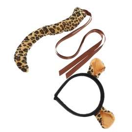 BESPORTBLE Leopard Costume Set with Ear Headband and Tail for Parties Cosplay and Stage Performances Soft Secure Clip Design for Adults and Cute Animal Ears and Tail Prop