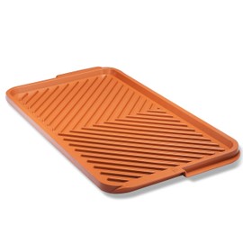 Gotham Steel XL Nonstick 2 in 1 Griddle Pan & Grill Pan for Stovetop & Outdoor Use, Reversible Copper Griddle for Gas Grill + Stove Top Grill Pan with Ultra Nonstick Non-Toxic Oven Safe