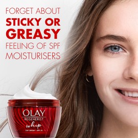 Olay Regenerist Whip Light As Air Anti-Ageing Moisturiser For Firmer Skin With SPF30, Hyaluronic Acid, 50 Ml