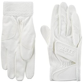 Zett Batting Gloves Impact Zett W-Belt Both Hands High School Baseball Rule Compliant White (1100) Large Size BG419HS