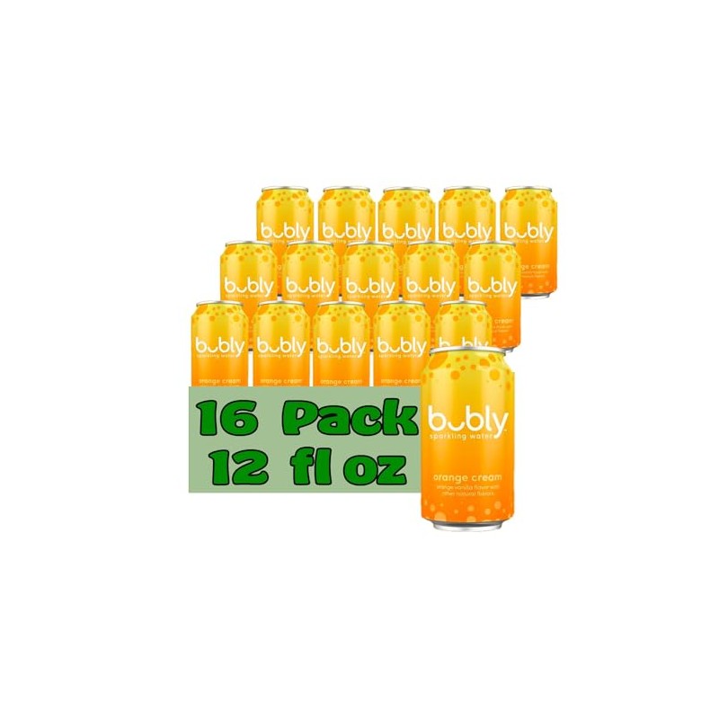 Bubly Orange Cream Flavored Sparkling Water 12 fl oz Aluminum
