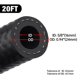 EVIL ENERGY 5/8 Fuel Hose Line Push Lock SAE 30R7 NBR 20FT 150PSI