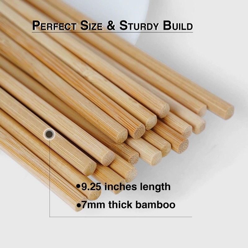 Sugormek 50 Pairs 9.25 inches x 7mm Individually Wrapped Reusable