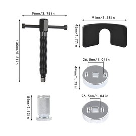 Universal Car Auto Brake Caliper Piston Rewind Tool Kit, Thread Wind-back Tool Set Handle Brake Piston Tool for Replacement of Rear Brake Pads, Brake Discs, Brake Plates