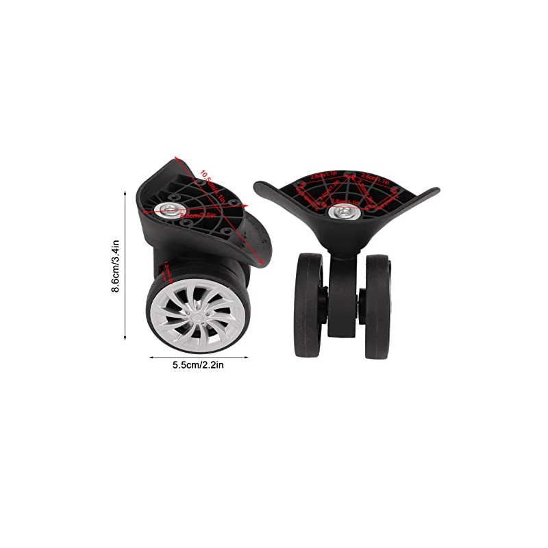 Alomejor Pack of 2 Replacement Luggage Wheels, Left and Right