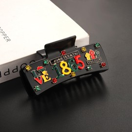 PHALIN Juneteenth Hair Clips for Women African FREEDOM Black History 1865 Power Fist Hair Claw Clips Juneteenth Outfits Accessories Black History Month Party Favors Gifts (Pattern J)