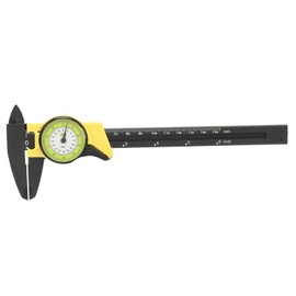 Quickly and Correctly Measure Dial Caliper, Wear Resistance Caliper Measuring Tool, Vernier Caliper Plastic for Roofessional Measure Tool(Yellow (English))