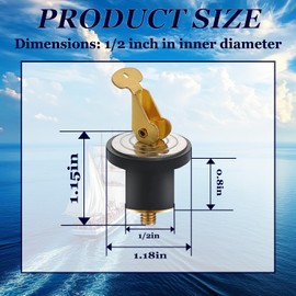 4 Pcs Brass Boat Drain Plug, 1/2 Inch Brass Snap Lock Rubber Drain Plug for Boats Yacht Kayak Marine