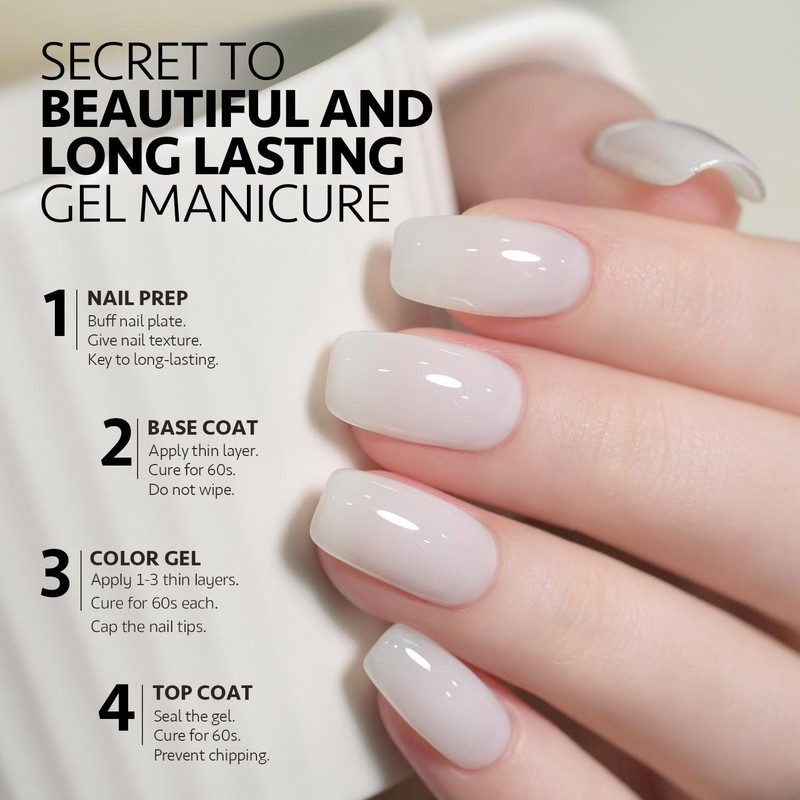 GAOY Jelly Gel Nail Polish, 16ml Sheer Translucent Soak Off