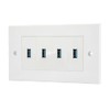 USB 3.0 Modular Faceplate/Wall Outlet (4 x USB 3.0 Port)