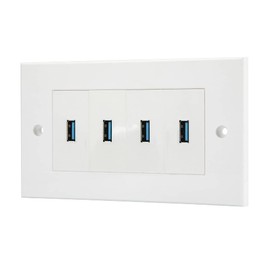 USB 3.0 Modular Faceplate/Wall Outlet (4 x USB 3.0 Port)