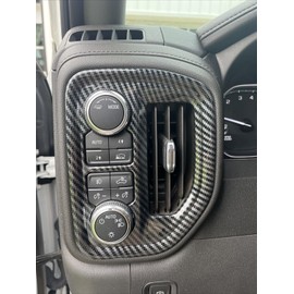 ruihe Carbon Fiber Color Dashboard Vent Trim Fit for Chevy Silverado 1500/2500/3500& GMC Sierra 1500/2500/3500 Plastic Cover