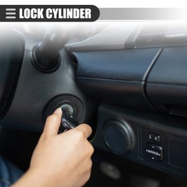 X AUTOHAUX Ignition Switch Lock Cylinder, for Honda Accord 2003-2012, Metal, with 2 Keys, without Chip, No.06351-TA0-H11, Black Silver Tone, 1 Set