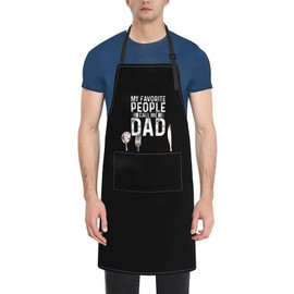 Jumsky My Favorite People Call Me Dad Apron Kitchen Apron with Pockets, Grilling Apron, Baking Apron For Dad Friends Grandpa