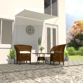 vidaXL Retractable Awning Outdoor Garden Terrace Patio Home Window Sunshade Sun Screen Protection Side Awning Blind 59.1"x59.1" Cream