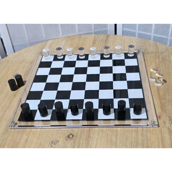 OnDisplay NEW! OnDisplay Deluxe Acrylic Checkers Set - 3D Luxe