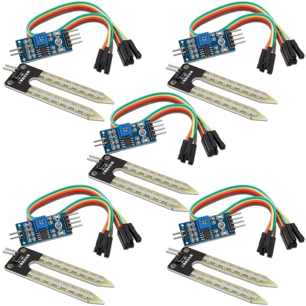 UMTMedia 5pcs Soil Sensor Moisture Hygrometer Humidity Detection Module Kit