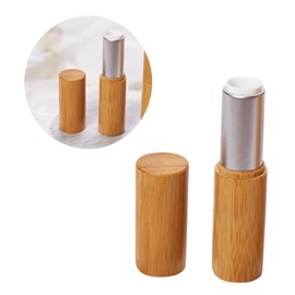 FRCOLOR Fashion Bamboo Lipstick Holder 12.1mm Diameter Empty Tube Easy Push Wheel Mechanism