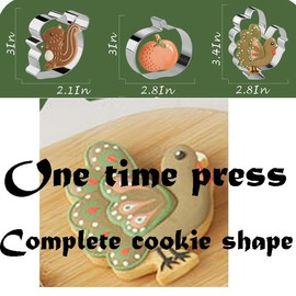 Fall Thanksgiving Cookie Cutters Set - 6 Pieces - Pumpkin, Acorn,Turkey, Maple Leaf, Oak Leaf,Squirrel —— Stainless Steel