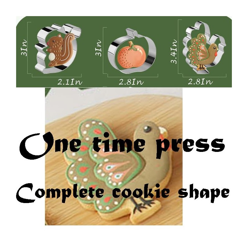 Fall Thanksgiving Cookie Cutters Set - 6 Pieces - Pumpkin,